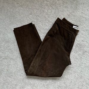 Vintage 90s / Bagatelle Chocolate Brown Suede Pants / Size 6P